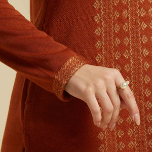 Dark Rust Woolen Straight Kurti