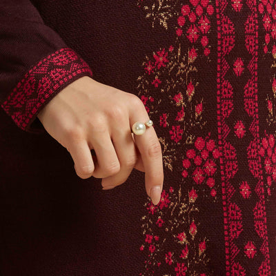 Dark Mauve Woolen Straight Kurti