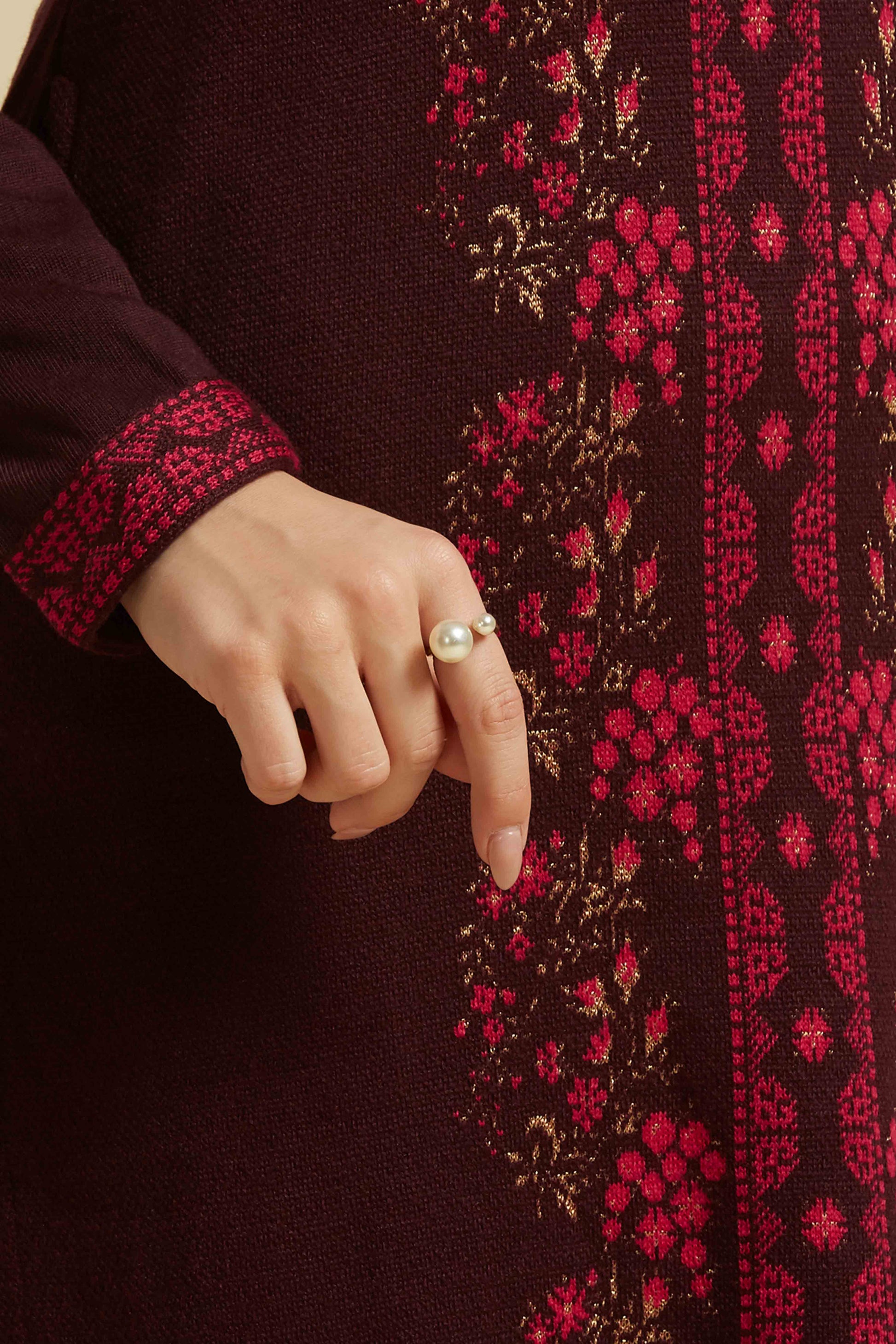 Dark Mauve Woolen Straight Kurti