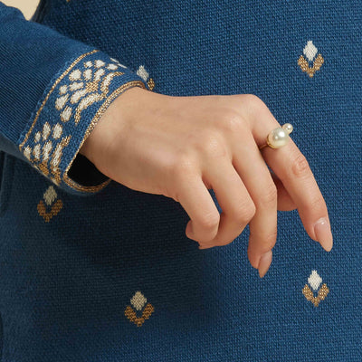Blue Woolen Straight Kurti