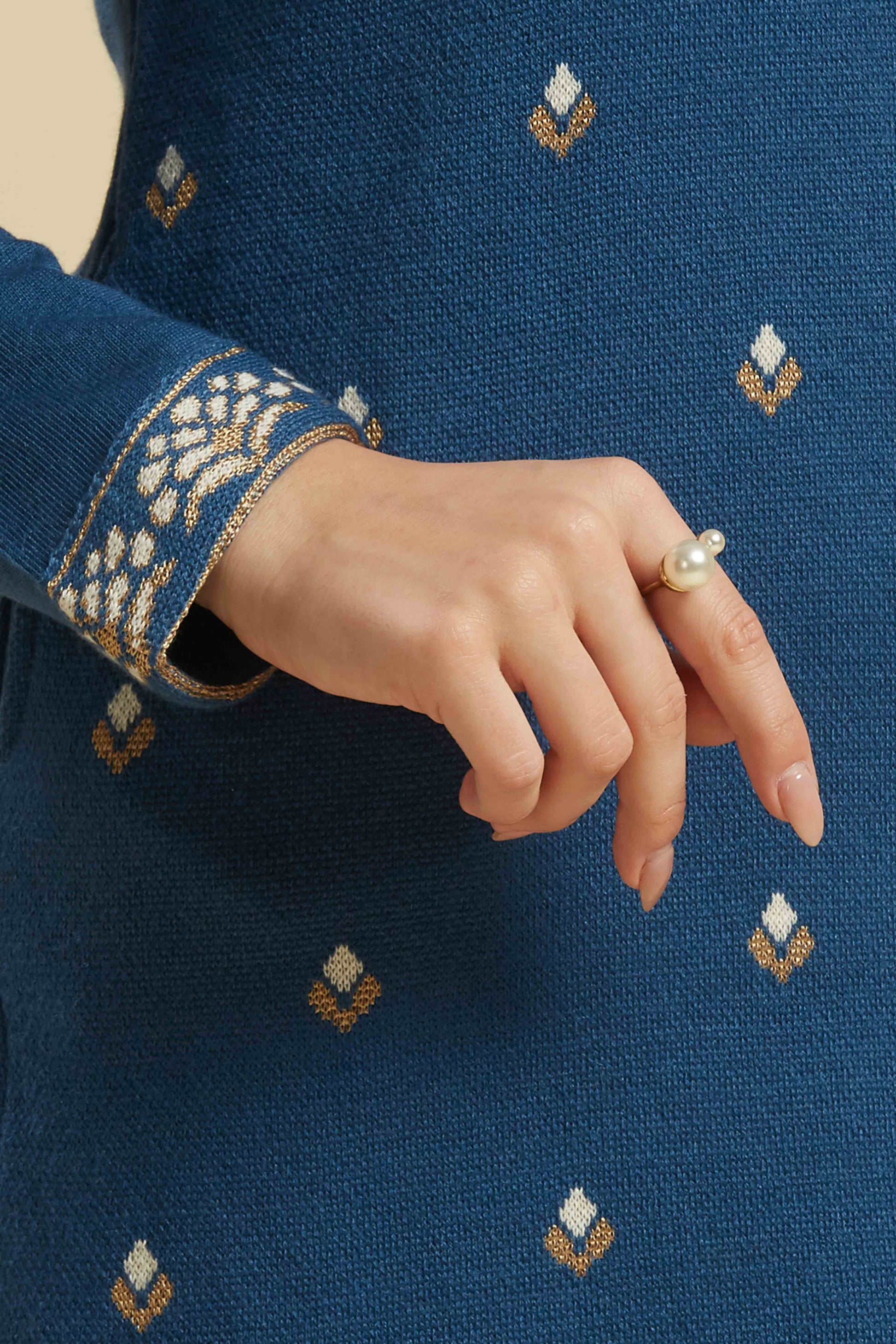 Blue Woolen Straight Kurti