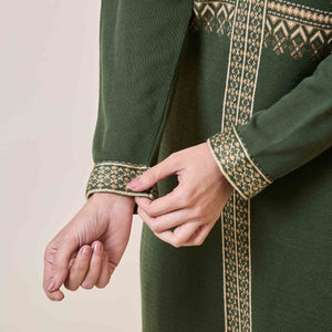 Mehandi Green Floral Woolen Salwar Suit