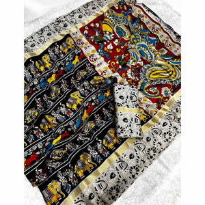 grey-black-kalamkari-printed-pure-mulmul-cotton-saree