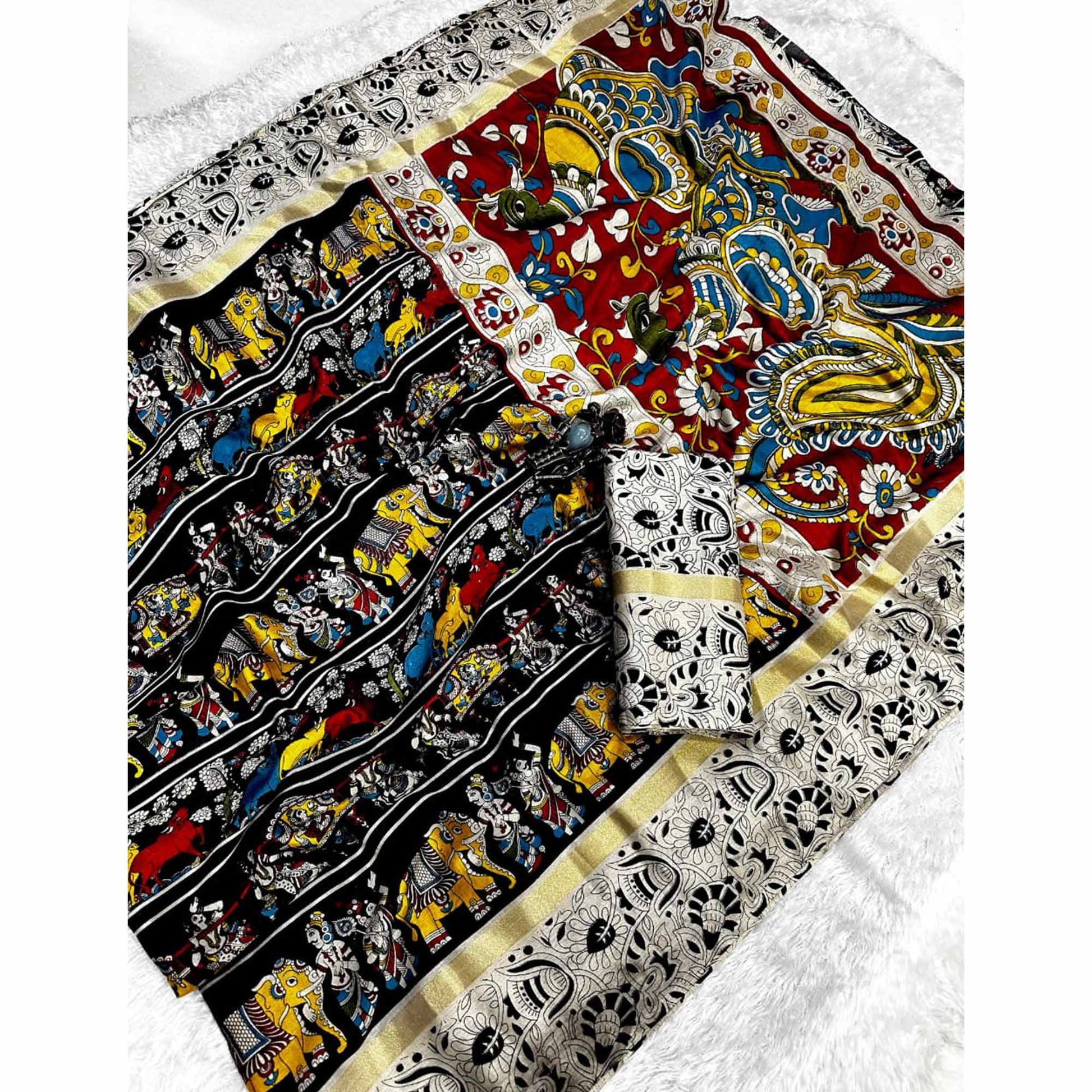 grey-black-kalamkari-printed-pure-mulmul-cotton-saree