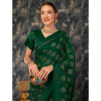 green-foil-printed-chiffon-saree-with-tassels-2