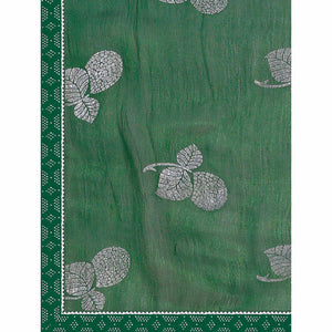 green-floral-foil-printed-chiffon-saree