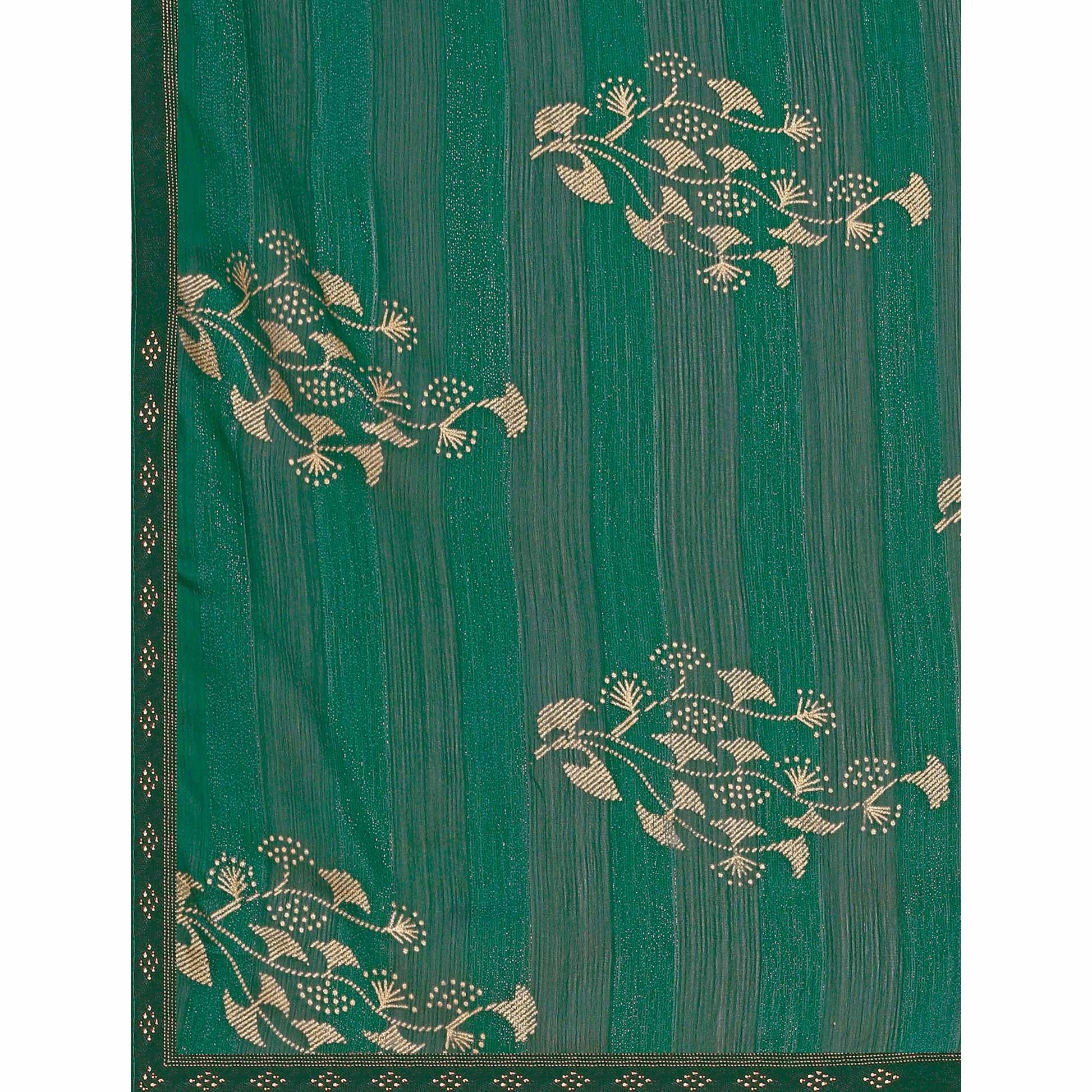 green-foil-printed-chiffon-saree-with-lace-border