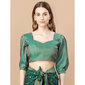 green-foil-printed-chiffon-saree-with-lace-border-1