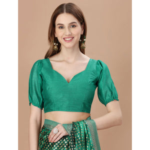 green-foil-printed-lycra-saree-with-lace-border-1