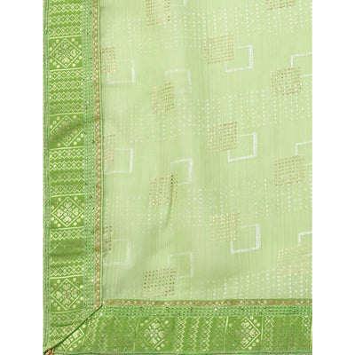 green-foil-printed-chiffon-saree-with-lace-border-3