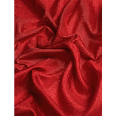 Maroon Solid Vichitra Silk Saree With Fancy Zari Border