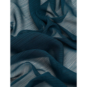 Blue Swarovski Work Chiffon Saree With Zari Border