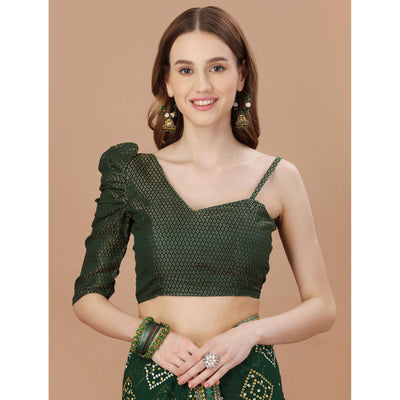 green-bandhani-printed-chiffon-saree-7