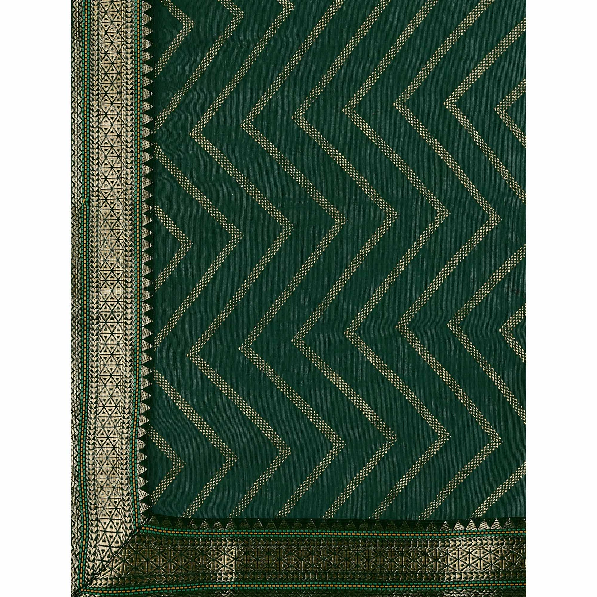 green-foil-printed-chiffon-saree-with-lace-border-4