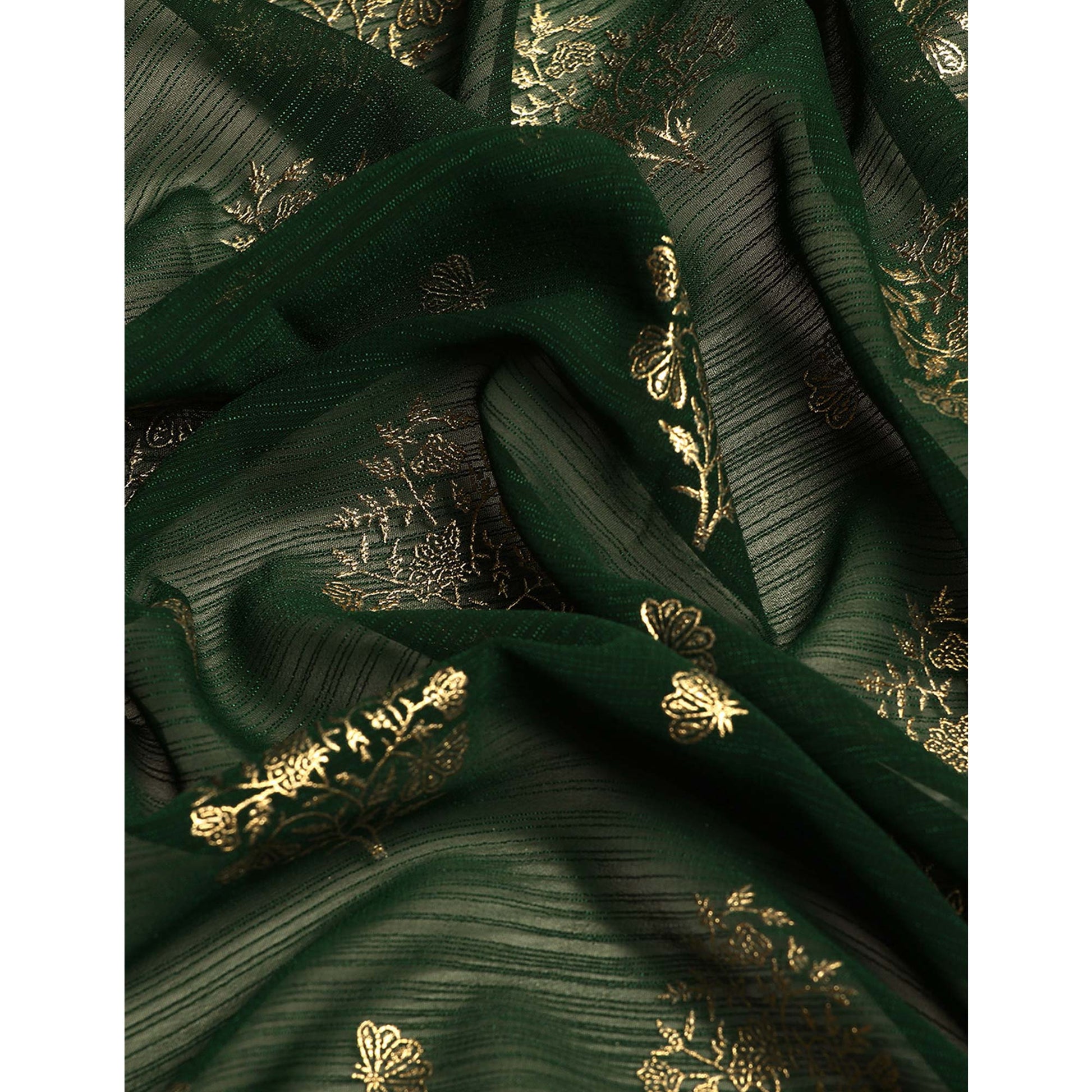 green-floral-foil-printed-chiffon-saree-with-tassels