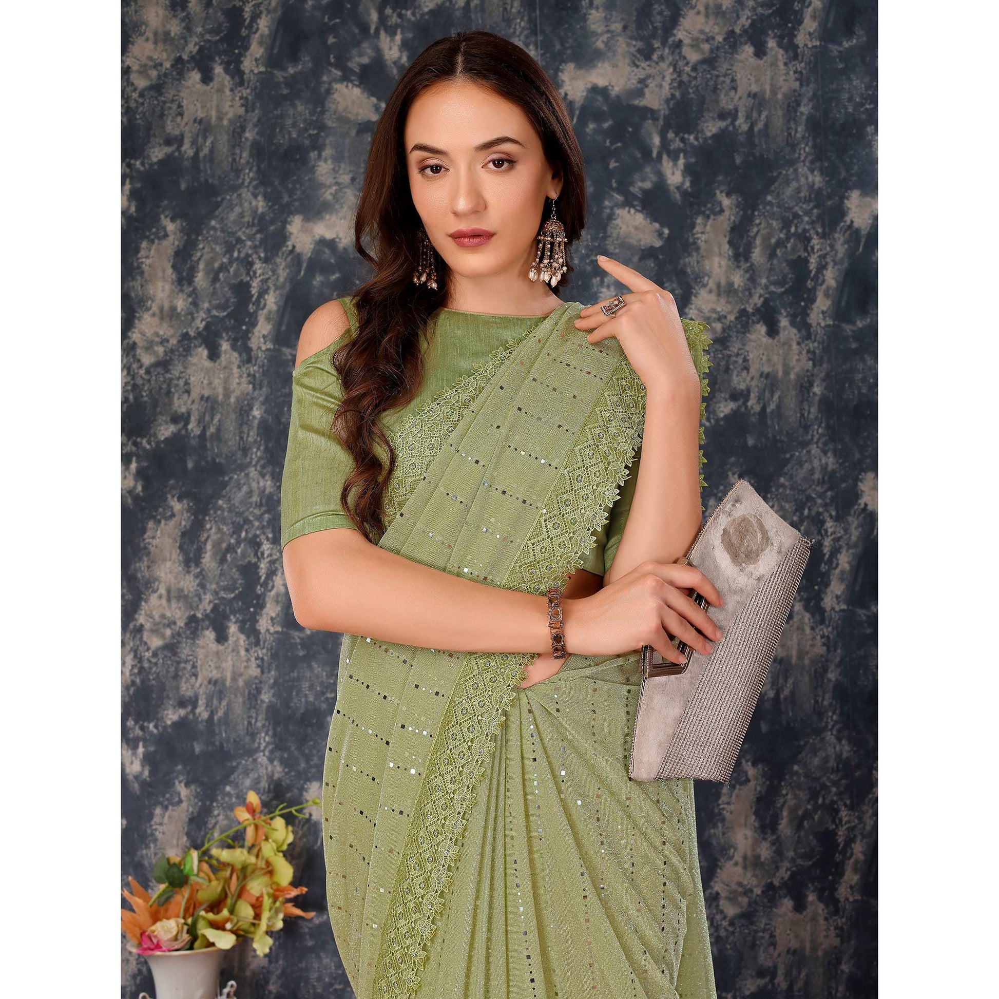 green-tikali-with-floral-embroidered-lycra-saree