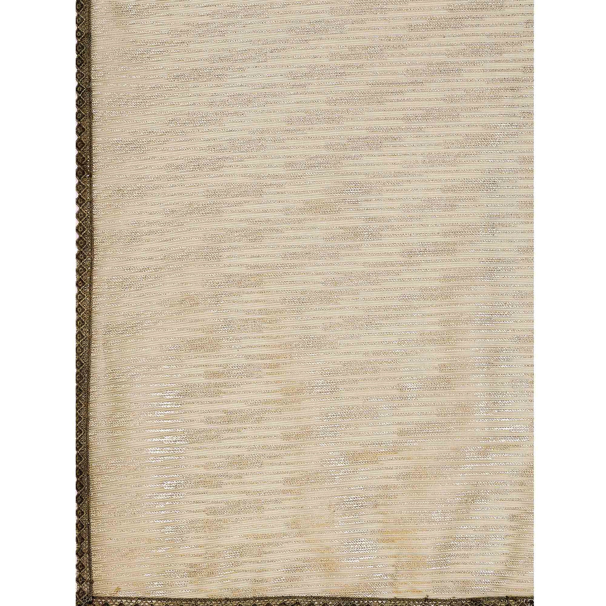 Mehandi Green Foil Printed Lycra Saree