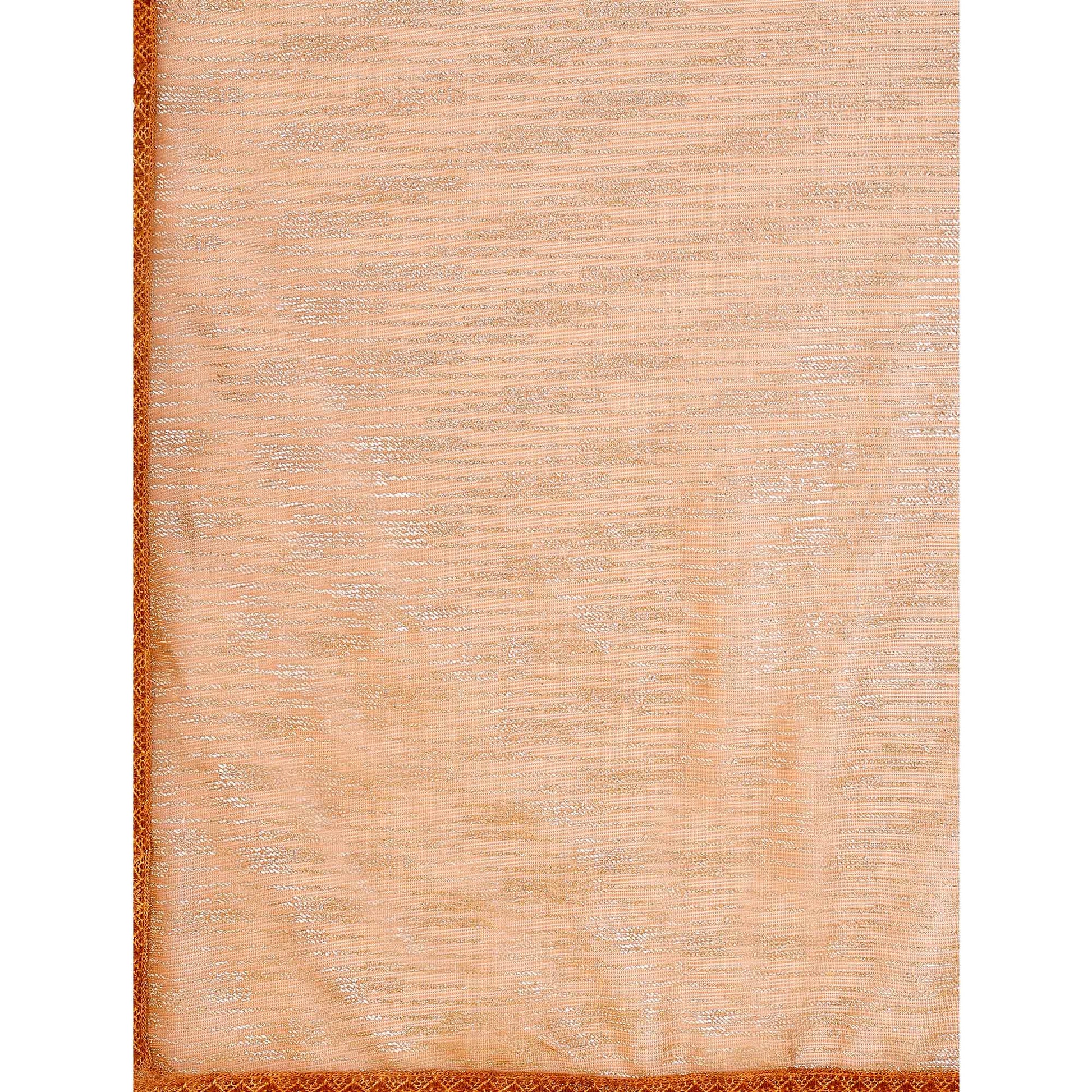 Chikoo Foil Printed Lycra Saree