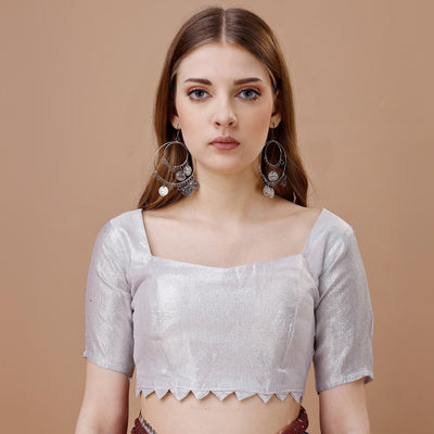 Maroon Sequins Embroidered Lycra Saree