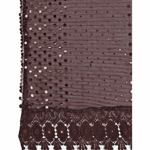 Brown Sequins Embroidered Lycra Saree