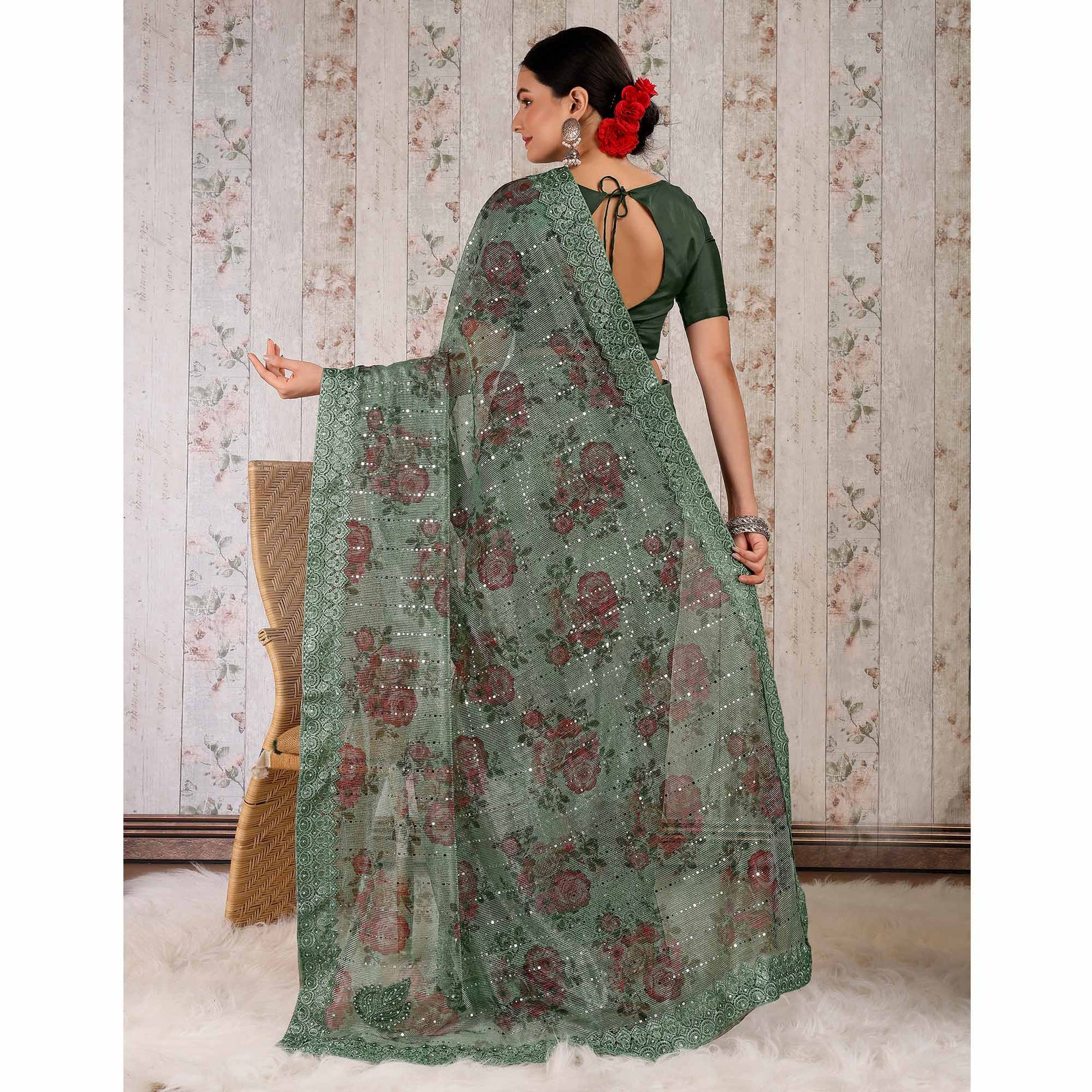 green-floral-digital-printed-lycra-saree-wirh-embroidered-border