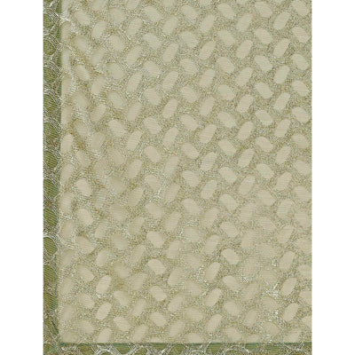 Light Green Foil Printed Lycra Saree