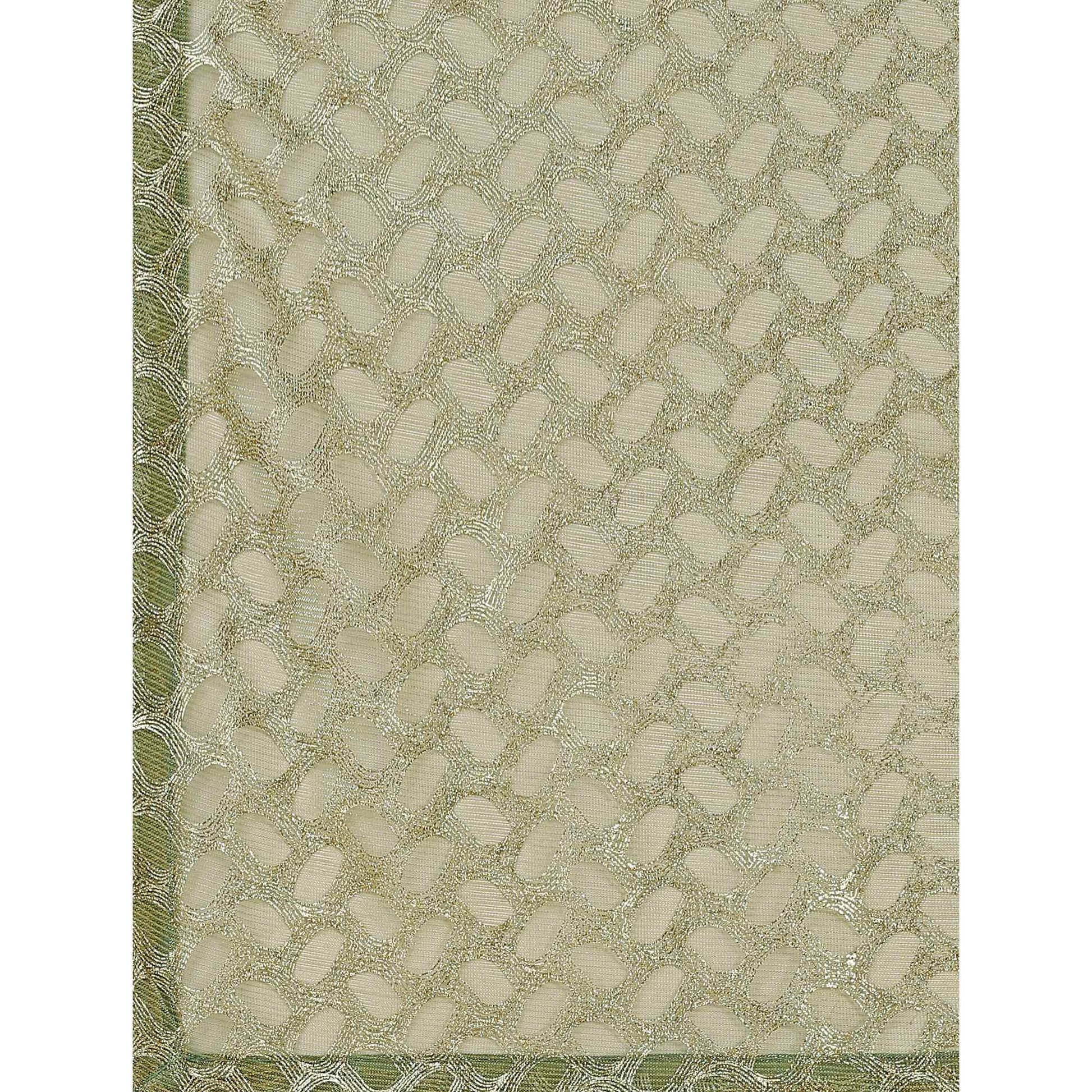 Light Green Foil Printed Lycra Saree