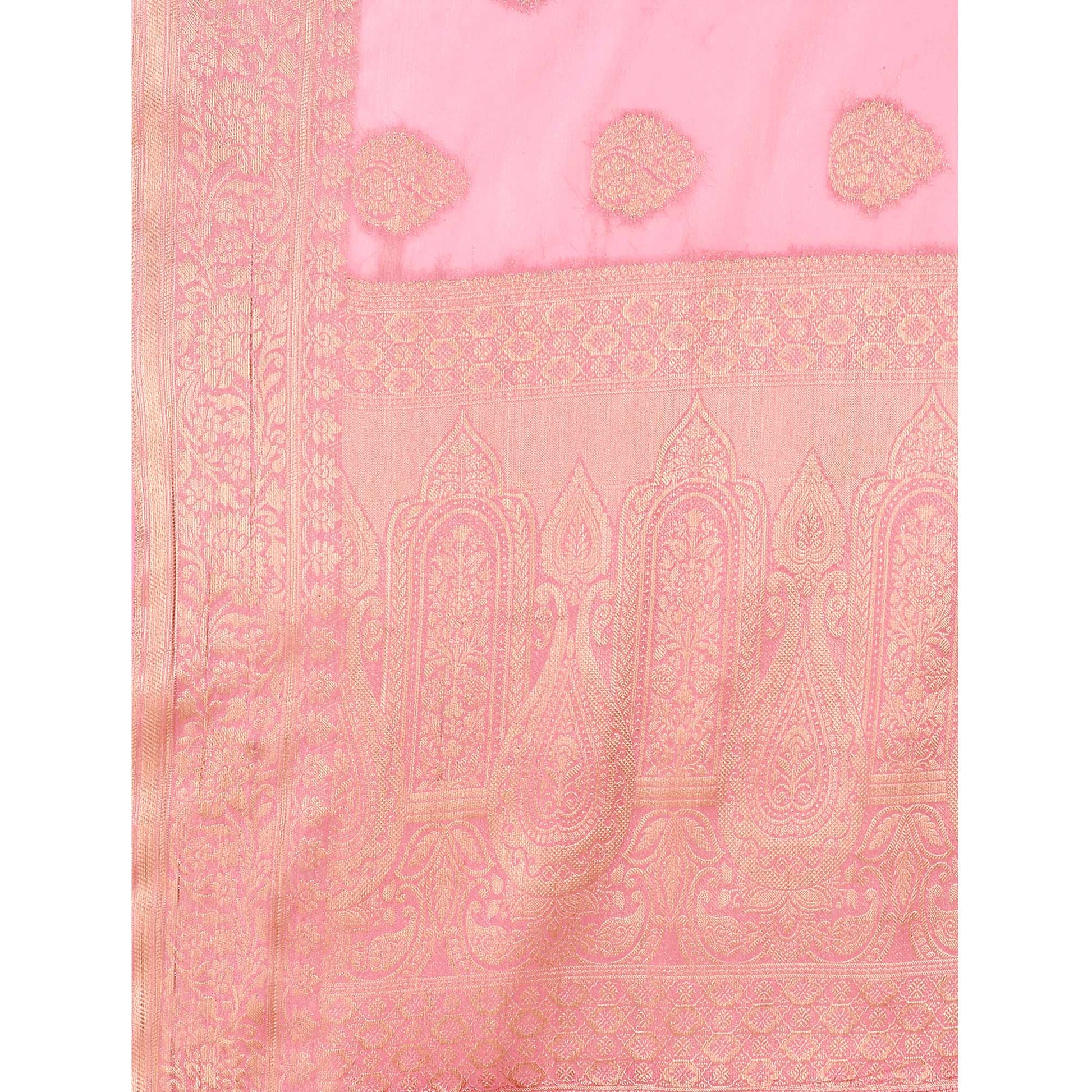 Light Pink Woven Chiffon Saree