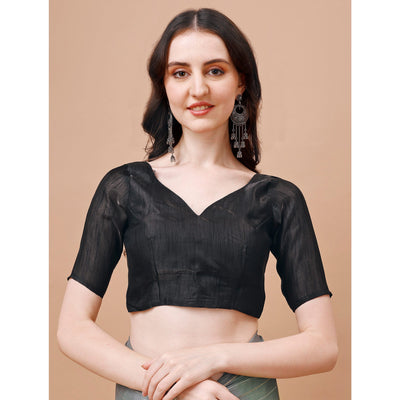 Grey Zari Woven Chiffon Saree