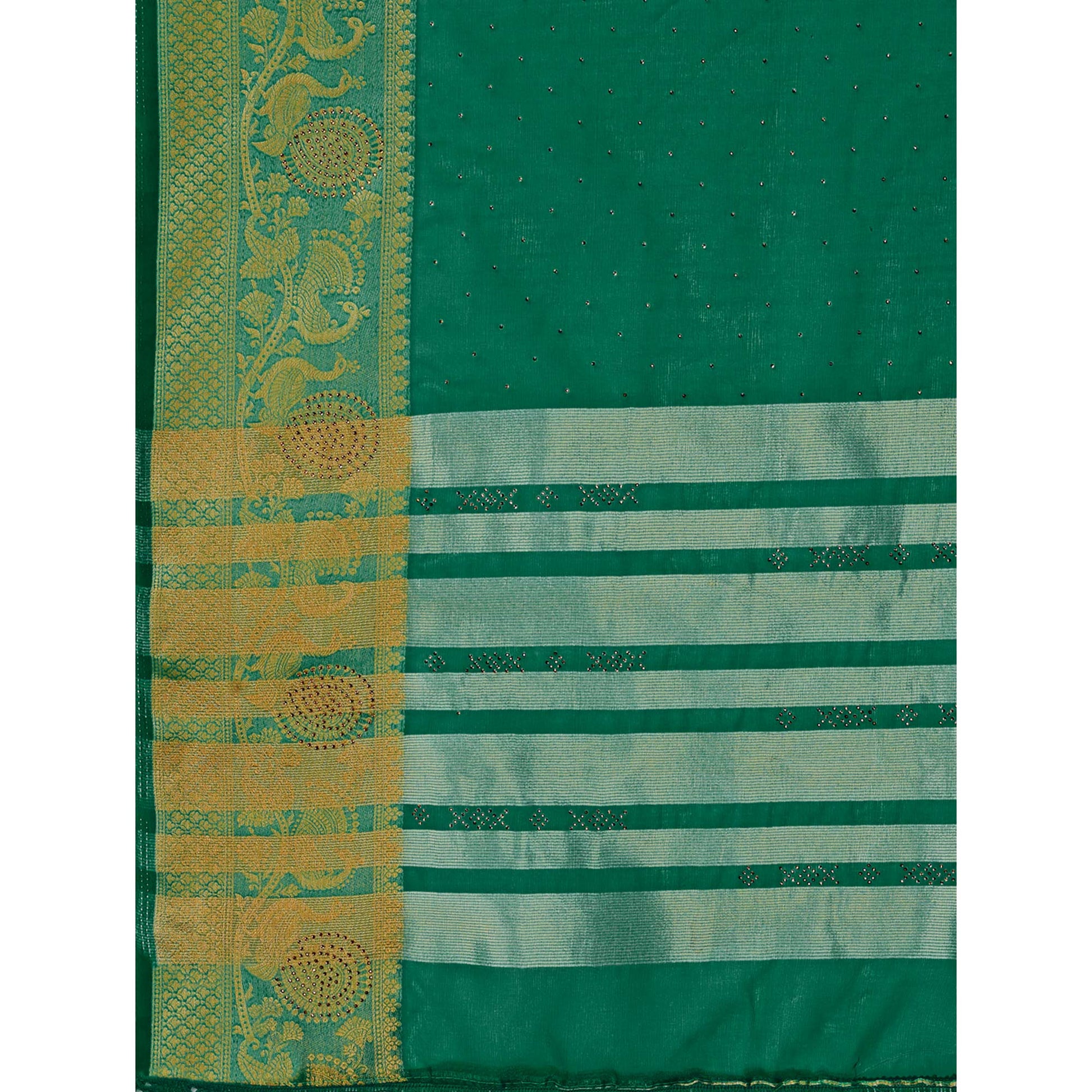 green-swarovski-work-organza-saree-with-tassels