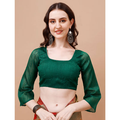 green-brown-floral-printed-vichitra-silk-saree