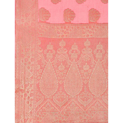 Light Pink Woven Chiffon Saree