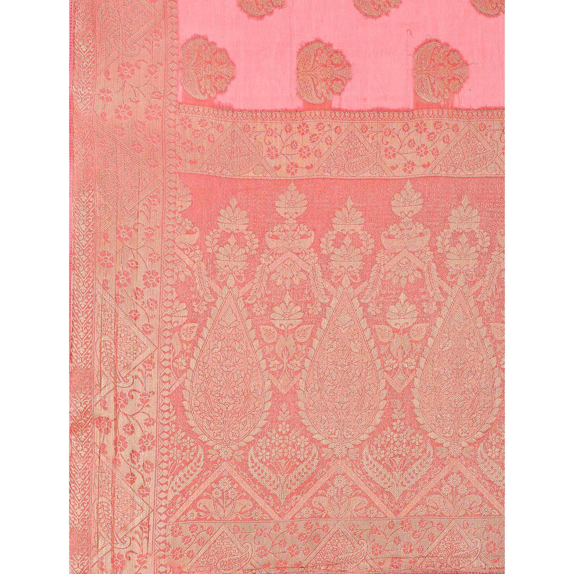 Light Pink Woven Chiffon Saree