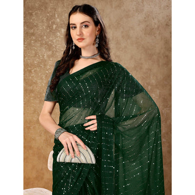 green-tikali-work-lycra-saree-with-tassels