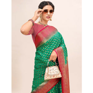 green-woven-dola-silk-saree-with-tassels