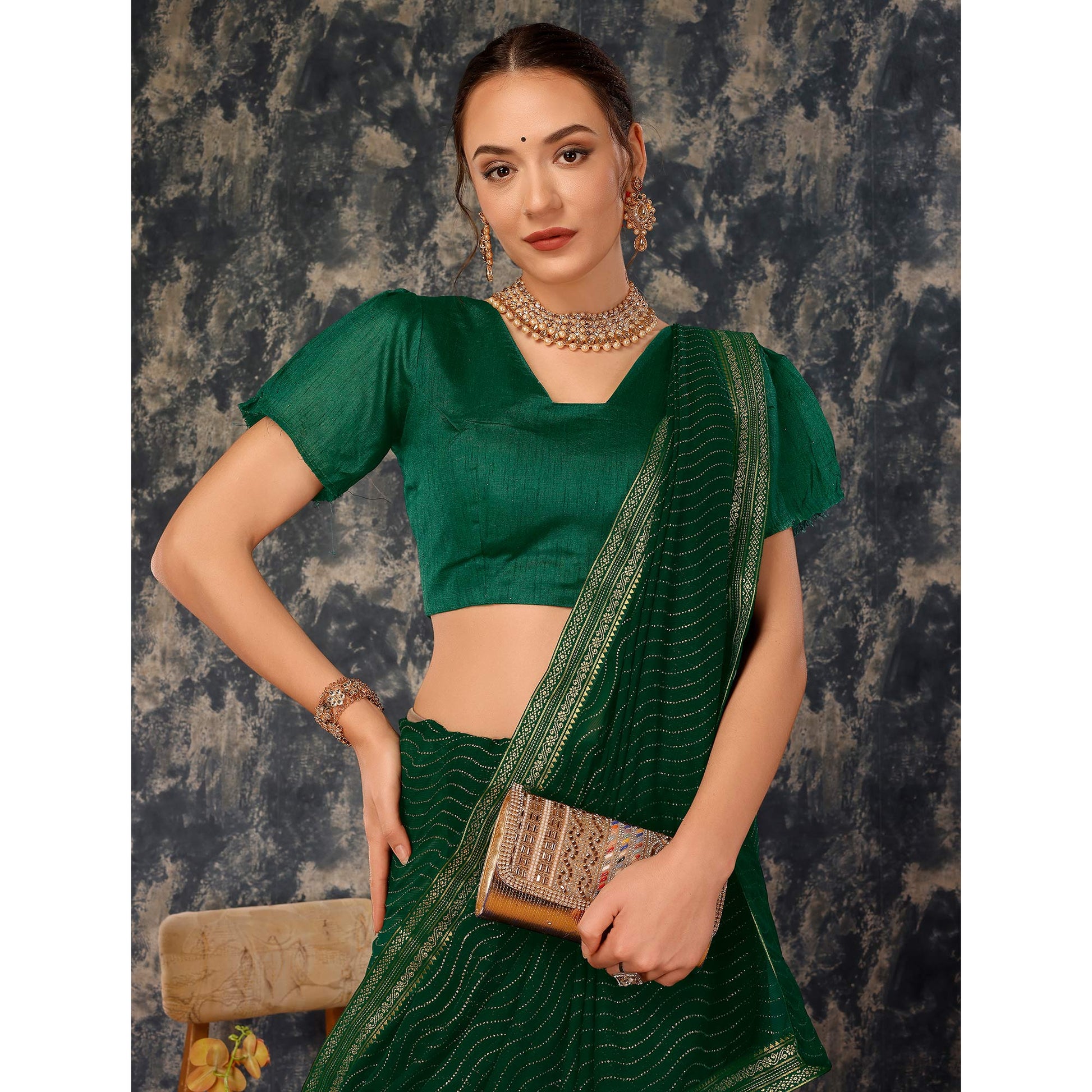 green-zari-embroidery-chiffon-saree-with-lace-border