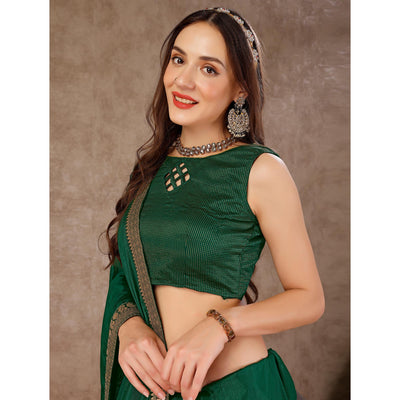 green-solid-saree-vichitra-silk-with-zari-lace-border