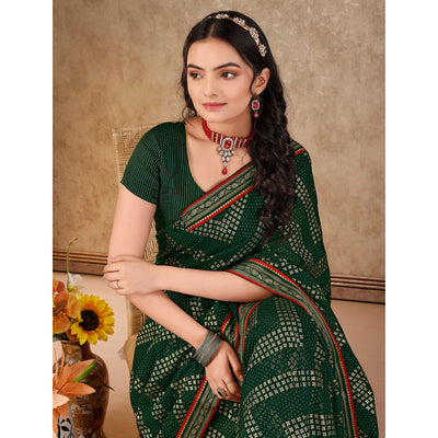 green-foil-printed-chiffon-saree-with-lace-border-5