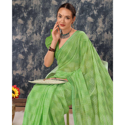 green-printed-chiffon-saree-with-lace-border-4