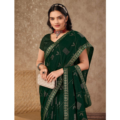 green-floral-foil-printed-chiffon-saree-with-lace-border-2