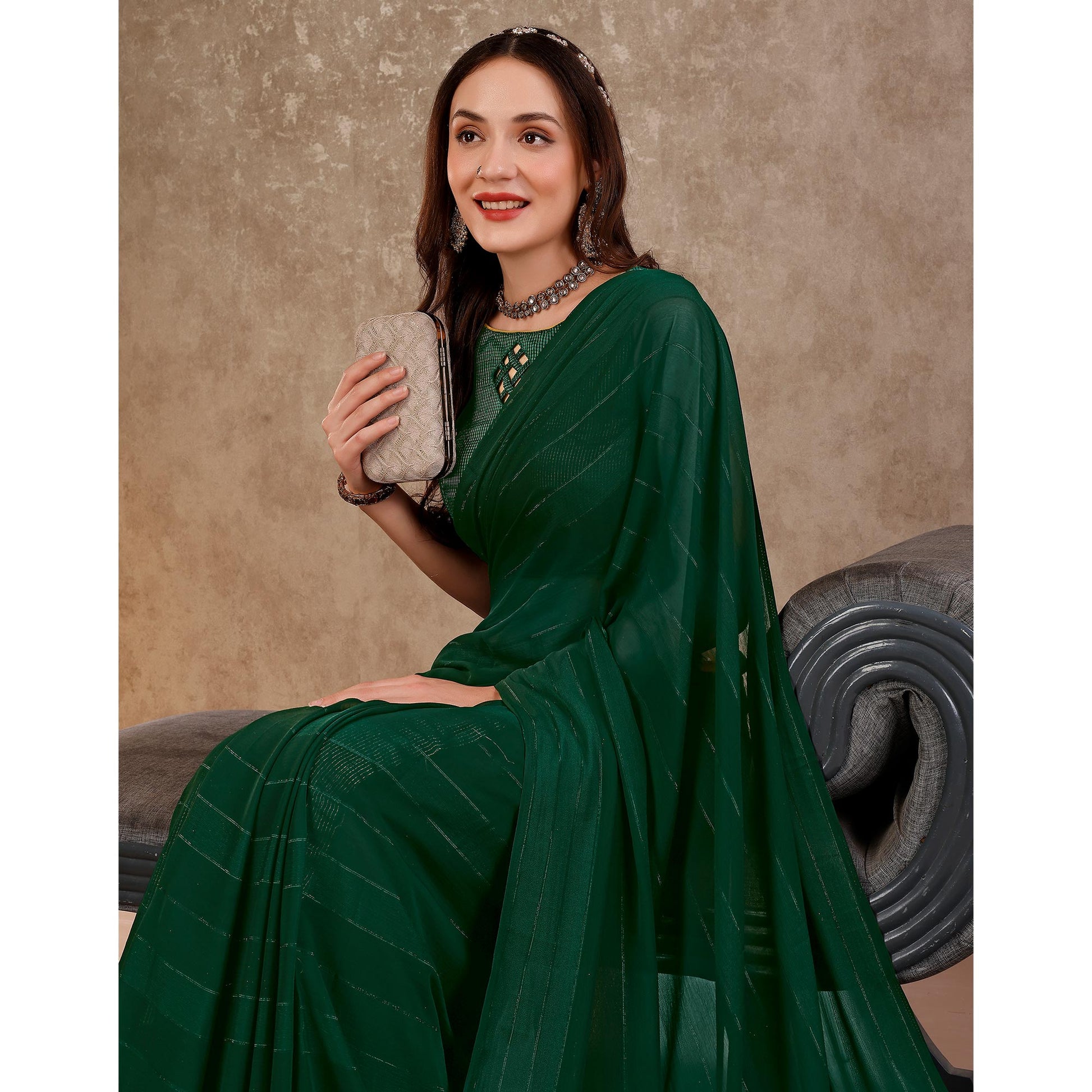 green-swarovski-work-chiffon-saree-with-tassels