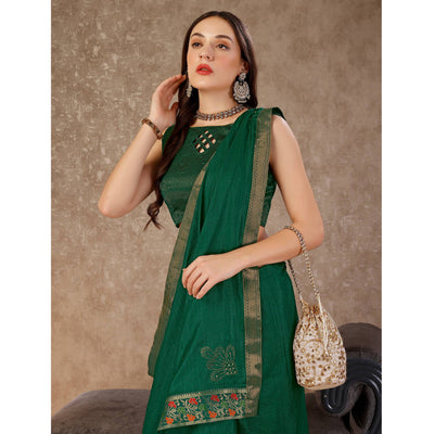 green-swarovski-work-vichitra-silk-saree-lace-border