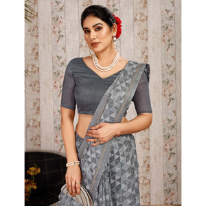 grey-geometric-printed-chiffon-saree-with-lace-border