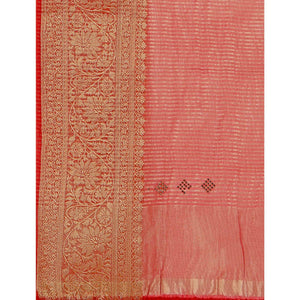 Maroon Floral Embroidered Organza Saree