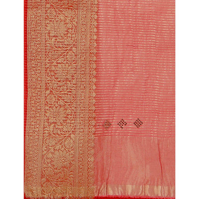 Maroon Floral Embroidered Organza Saree