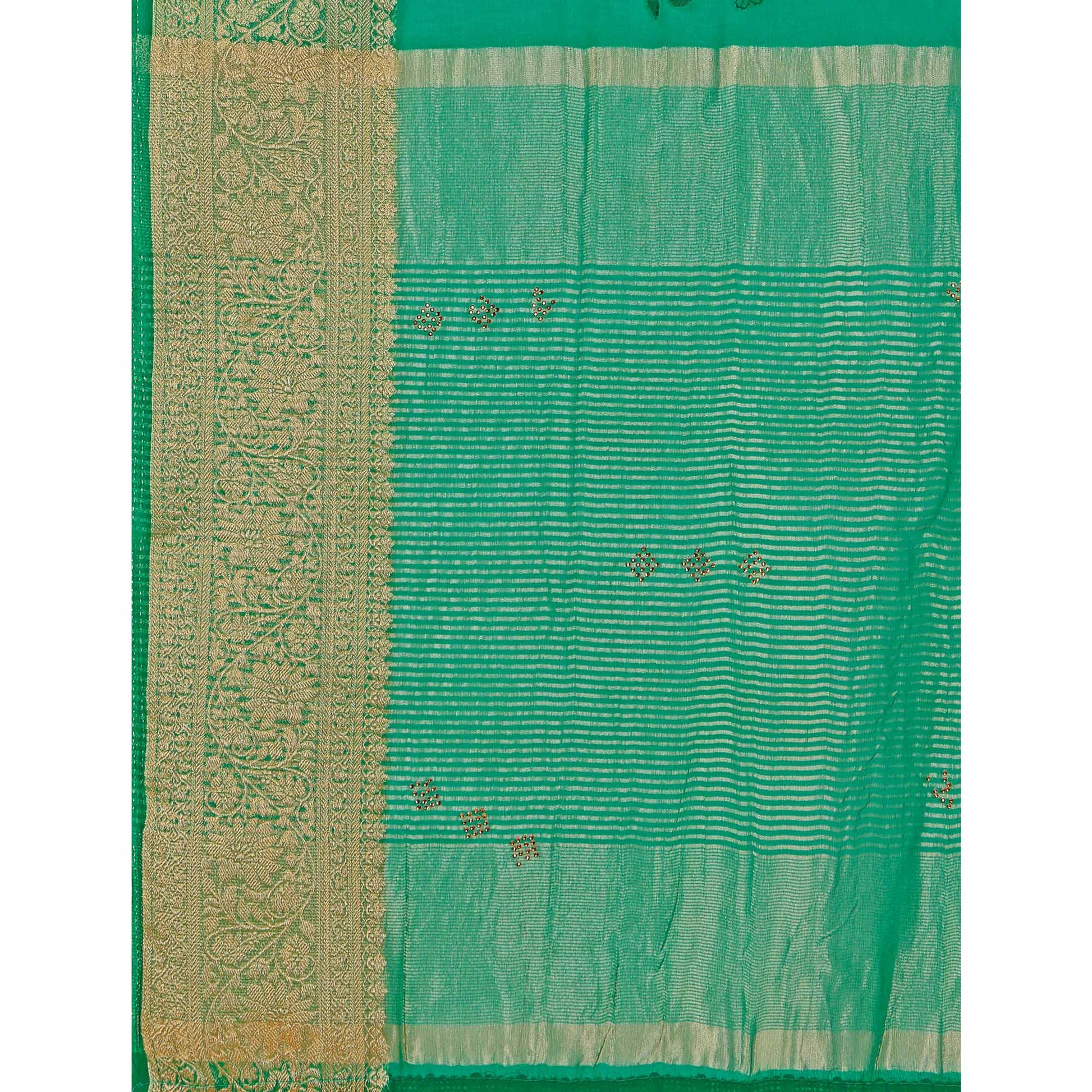 green-floral-embroidered-organza-saree-7
