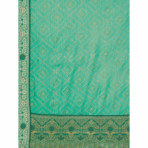 green-bandhani-foil-printed-chiffon-saree-with-tassels