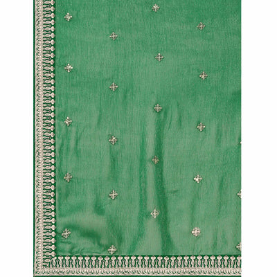 green-sequins-embroidered-chiffon-saree