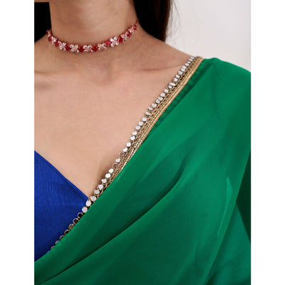 green-blue-solid-georgette-designer-saree