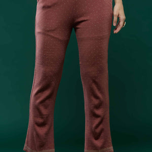 Mauve Woven Woolen Straight Salwar Suit